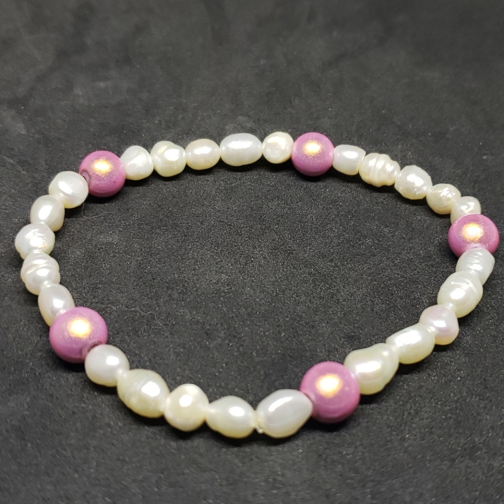 Genuine pearl and miracle bead bracelet
